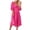 Hot Pink, variant on LOVZFMLL Women's Fashion Sexy Solid Color Tie Short Sleeve-Neck Dress Black L
