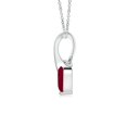 thumbnail image 2 of Angara Natural Ruby Necklace - Heart-Shaped Ruby Ribbon Pendant with Diamond in Platinum for Women, 2 of 10