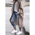 thumbnail image 2 of LinYooLi Women‘s Casual Lapel Button Long Solid Color Wool Blend Coat Loose Trench Coat Overcoat, 2 of 5