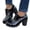 Black, variant on LOVZFMLL Women's Chunky Heel Platform Lace Up Vintage Oxfords Shoes Casual Round Toe Dress Shoes for Work Office Business Travel Brown 7