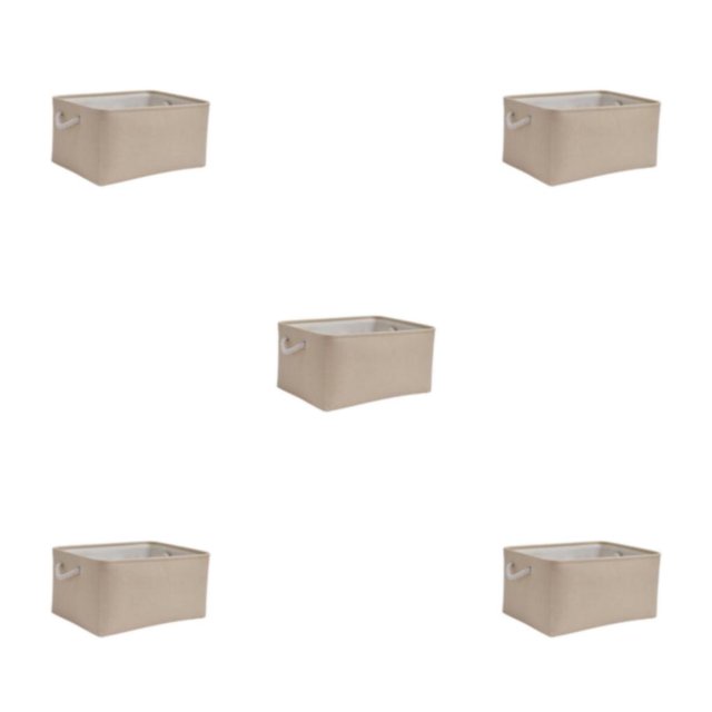 relayinert Contenant de Rangement pour l'Organisation et Poignée en Corde Robuste Boîte de Rangement Pliable Beige 36*26*16 Ensemble de 5