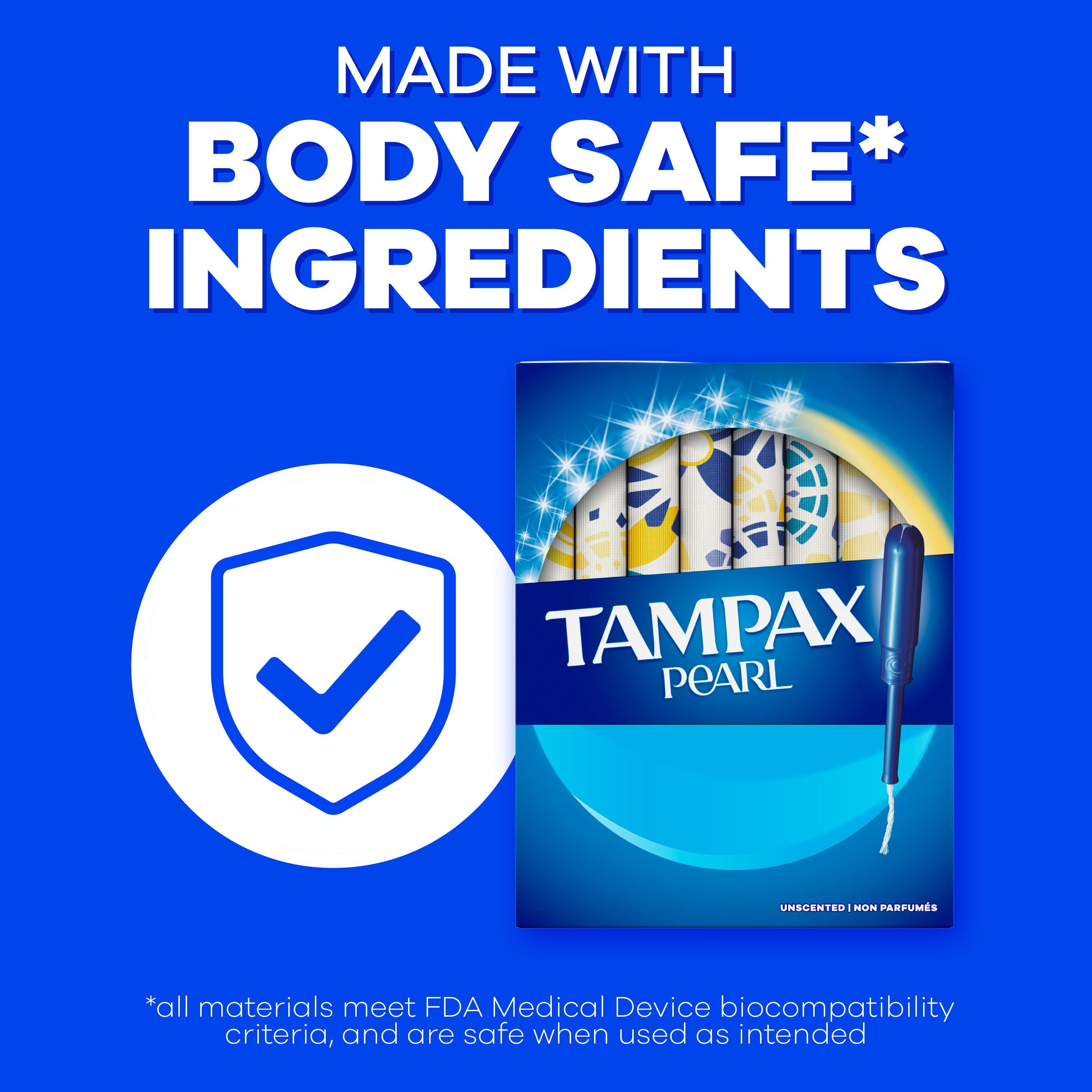 Tampax Pearl Tampons, with LeakGuard Braid, Super Absorbency, Unscented