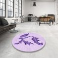 thumbnail image 4 of Ahgly Company Tapis d'Intérieur Lavable en Machine Carré Transitionnel Violet, 5 Pieds Carré, 4 of 7
