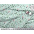thumbnail image 2 of Soimoi Green Rayon Fabric Swan & Moroccan Damask Print Sewing Fabric Yard 56 Inch Wide, 2 of 5