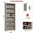 thumbnail image 2 of Tall Farmhouse Bookcase - 6 Tier Adjustable Open Bookshelf with Anti-Slip & Anti-Tip, Home Office, Living Room, Study, Balcony, Library, Hand-Grabbed Gray, 6 Layers, W600, 2 of 7