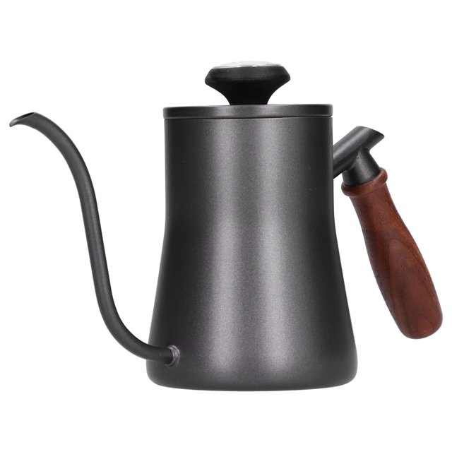 Coffee Kettle, Leakproof Electric Coffee Kettle Wooden Handle Water Outlet Design For Office For Home Black