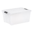 thumbnail image 2 of IRIS 42 L Plastic Storage Bins with Lids Clear Latching Stackable Totes, 4 Pack, 2 of 10
