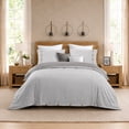 thumbnail image 1 of Swift Home Reversible Ultra Soft Solid Duvet Cover Set with Decorative Button Closure, King, Silver, 1 of 6