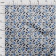 thumbnail image 3 of oneOone Polyester Spandex Medium Blue Fabric Floral Sewing Craft Projects Fabric Prints By Yard 56 Inch Wide, 3 of 4