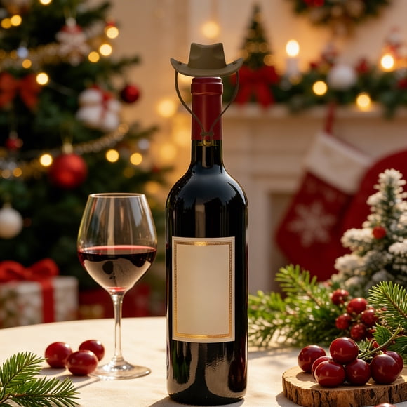 Bouchon de Bouteille de Vin en Silicone, Design Chapeau de Cowboy, Scelleur de Bouchon de Vin pour Bouteille de Vin et de Whisky, Bar, Cuisine, Fête, Cadeau, Décoration