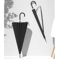 thumbnail image 3 of Large Stick Umbrella With Leather Hook Handle 45 Inch - Automatic Open Classic Golf Umbrellas Windproof 24 Ribs - Curved Handle Business Umbrella Cane for Gentlemen gold, 3 of 7