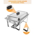 thumbnail image 1 of AKDSteel 8QT Rectangular Chafing Dish Buffet Set, Stainless Steel Food Warmer with Water Pan, Available in 2/4/6 Packs, 1 of 9