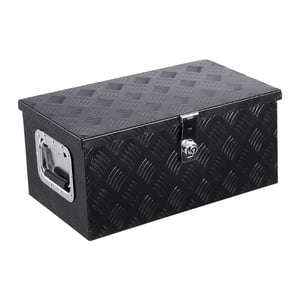 KFFKFF Heavy Duty Aluminum Truck Bed Tool Box, Stripes Plated Tool Box with Side Handle and Lock Keys, Storage Toolbox Chest Organizer