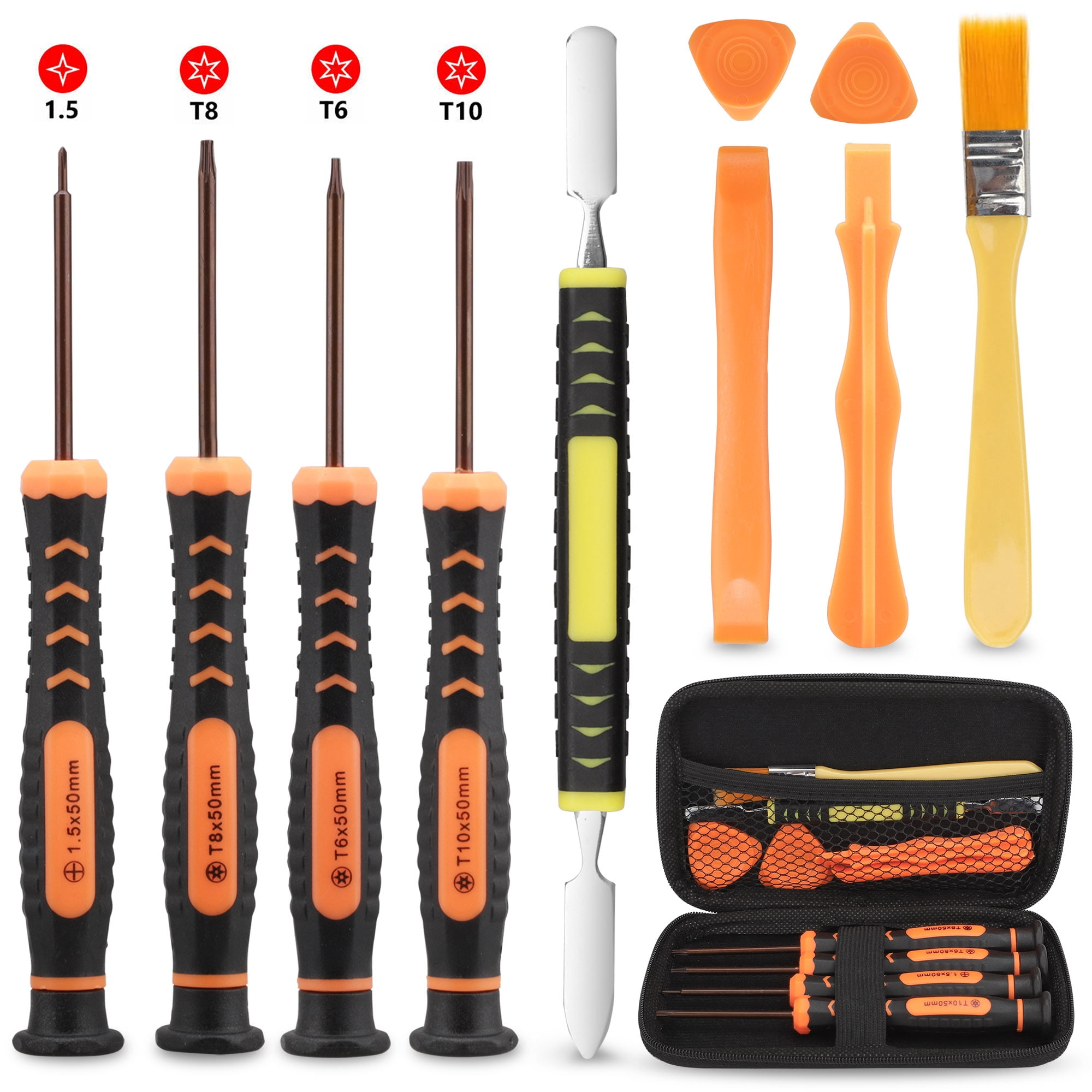 TSV T6 T8 T10 Screwdriver Repair Tool Set Fit for Xbox One, Xbox 360, PS3, PS4, PS5 Controller, Cross Screwdriver, Security Torx Magnetic Screwdriver Kits with Pry Tools