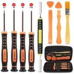 TSV T6 T8 T10 Screwdriver Repair Tool Set Fit for Xbox One, Xbox 360, PS3, PS4, PS5 Controller, Cross Screwdriver, Security Torx Magnetic Screwdriver Kits with Pry Tools
