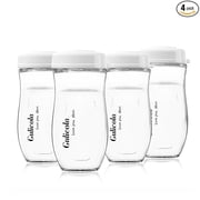 Gulicola Glass Baby Breastmilk Storage Bottles 8 oz, Wide Neck Breastmilk Collection Bottles, 4 Pack - White