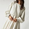 thumbnail image 4 of Pisexur Womens Oversized Sweatshirt Dress Crew Neck Long Sleeve Patchwork Fall Dress Pullover Tops Baggy Flowy Sweatshirt Mini Dress, 4 of 8