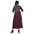 thumbnail image 4 of Moomaya Printed Front Slit A-Line Kurtis For Women Short Sleeve Summer Kurta, 4 of 5