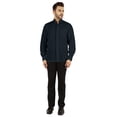 thumbnail image 2 of Bestman Solid Long Sleeve Shirt For Mens Front Double Button Placket Chinese Collar Shirt, 2 of 7