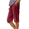 thumbnail image 2 of Wensltd Shorts d'Été à Jambe Grand pour Femmes, Mode, Lin, Fluides, Confortables, 2 of 6