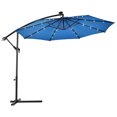 thumbnail image 4 of Gymax 10Ft Patio Solar LED Outdoor Offset Hanging Umbrella w/ 24 Lights Blue, 4 of 9