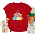 thumbnail image 3 of RKSTN Hauts pour Femmes 2024 Mode Pâques Mignon Lapin Imprimé Col Rond Hauts Coupe Ample Manches Courtes Blouse Unie Hauts, 3 of 6