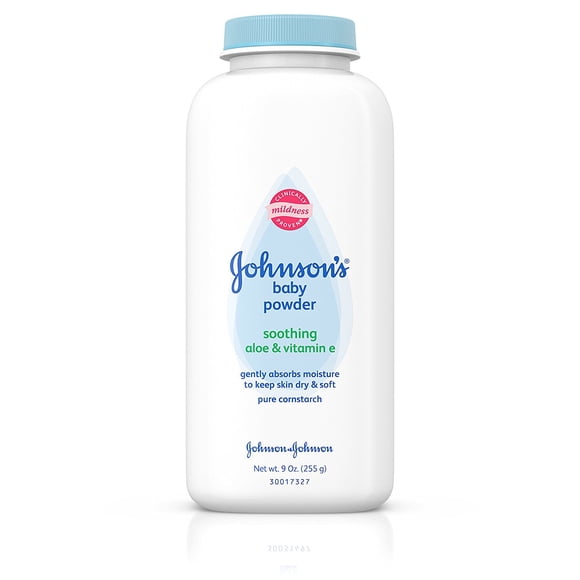 Johnson & Johnson Poudre d'Amidon de Maïs Pure avec Aloe Vera Apaisant et Vitamine E - 9 Onces