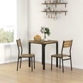 thumbnail image 2 of HOMCOM Ensemble de Table à Manger pour 2, Table de Cuisine Carrée et Chaises Brun Rustique, 2 of 10
