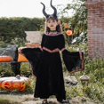 thumbnail image 2 of LOVZFMLL Robe Style Cour en Velours à Manches Longues avec Motif d'Halloween pour Fille, 2 of 3