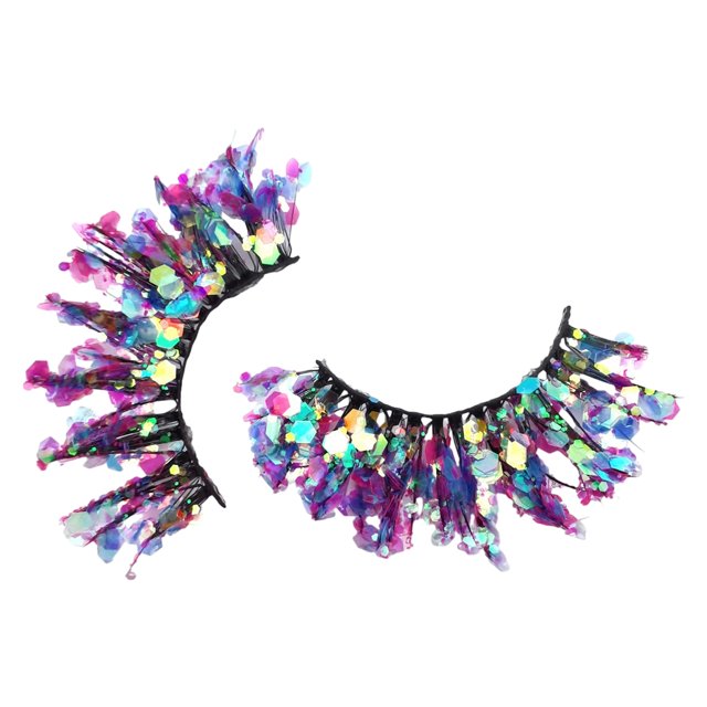 Decodeary 2piece Holiday Look With Glittery Eyelashes With Sequins Professional Q-38