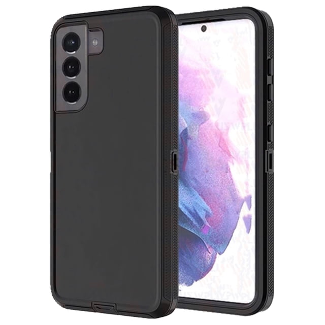 Samsung Galaxy S21 FE Étui Rigide par Phonesmart, Doté d'Un design Antichoc à Triple Couche avec Coins Renforcés pour protection contre les Chutes. l'Étui Comprend des Découpes Précises pour Boutons, ports et Commandes, avec une Prise Antipoussière pour le port de Chargement. Ses Bords Surélevés Protègent l'Écran et l'Appareil Photo contre les Égratignures. Présenté dans une Finition Noire Élégante, Cet Étui de protection Robuste Est Facile à Installer et à Retirer, Offrant Durabilité et Personnalisabilité.