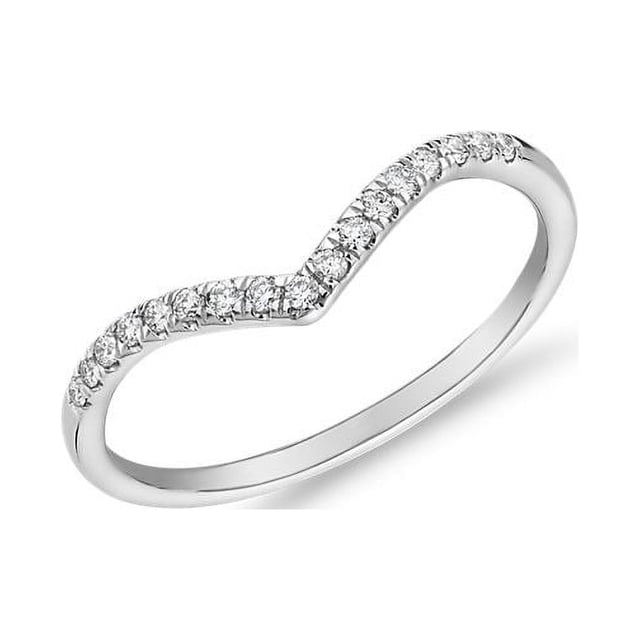 0.20 Carat Excellent Round Shape Genuine Diamond Latest Design Engagement Eternity Band for Ladies Solid 18K White Gold Size 7.5
