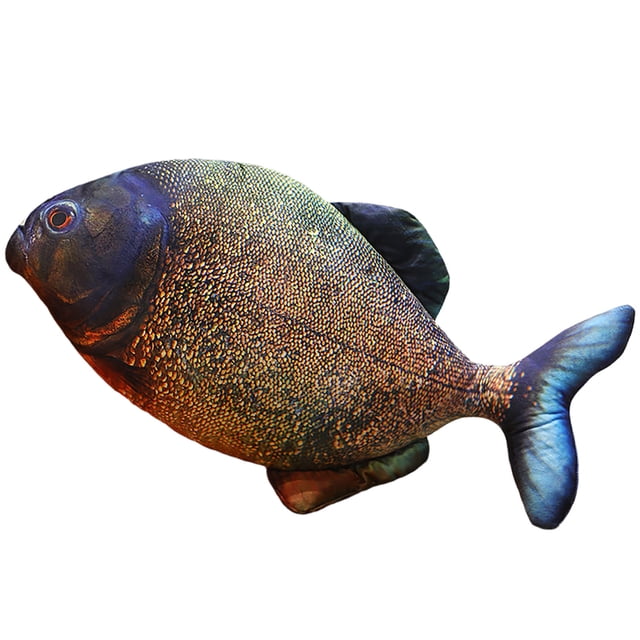 W-564 Blue A Piranha Fish Plush Toy 40Cm Cotton Material Soft Simulation Doll Aquarium Fun #82C32