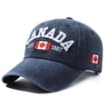 thumbnail image 1 of LILELIS Canada Baseball Cap Canada Day Embroidered Maple Leaf Flag Adjustable Hat Navy One Size, 1 of 8