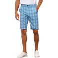 thumbnail image 1 of INSPIRE CHIC Men's Shorts Plaid Pattern Straight Fit Comfort Flat Front Checked Shorts 32 Blue, 1 of 6