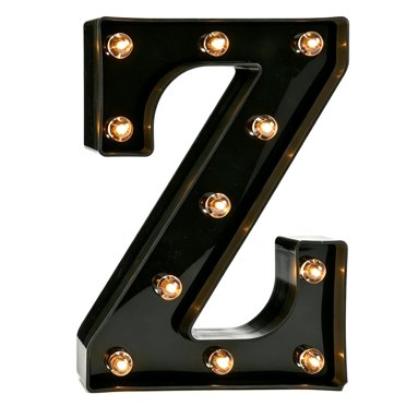 Pooqla Black Light Up Letter Z, Marquee Letters Black Room Decor