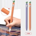 thumbnail image 2 of Étui iPencil (Lot de 2) Housse Design Fruit Mignon Silicone Souple Housse de Protection Accessoires Compatible avec iPad Pencil 1st Generation - Carotte / Raisin, 2 of 7