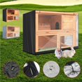 thumbnail image 2 of Langgg Rabbit Hutch Cover Double Decker Breathable Pet Bunny Cage Portable Dustcover Ventilation Protector Protective Sheath Outdoor Grey, 2 of 7