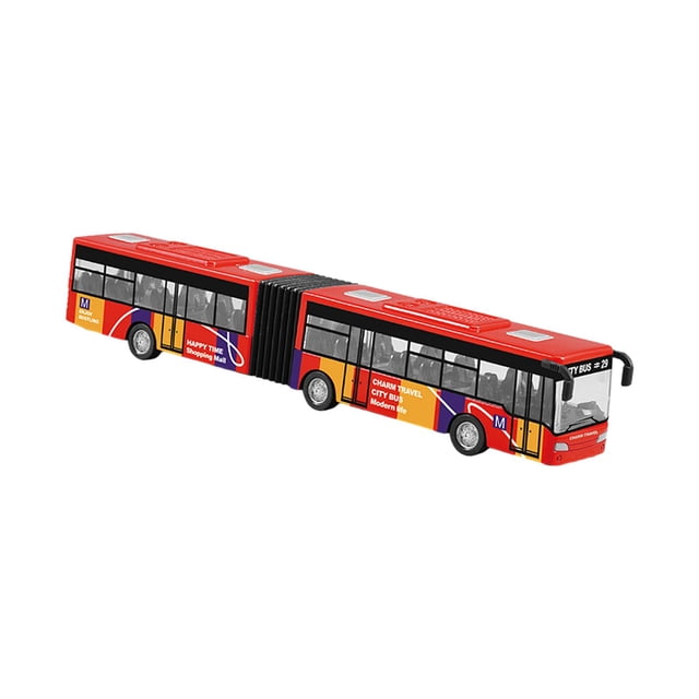 Autobus Articulé à Deux Sections en Métal pour Décoration d'Éveil et Récompense Rouge