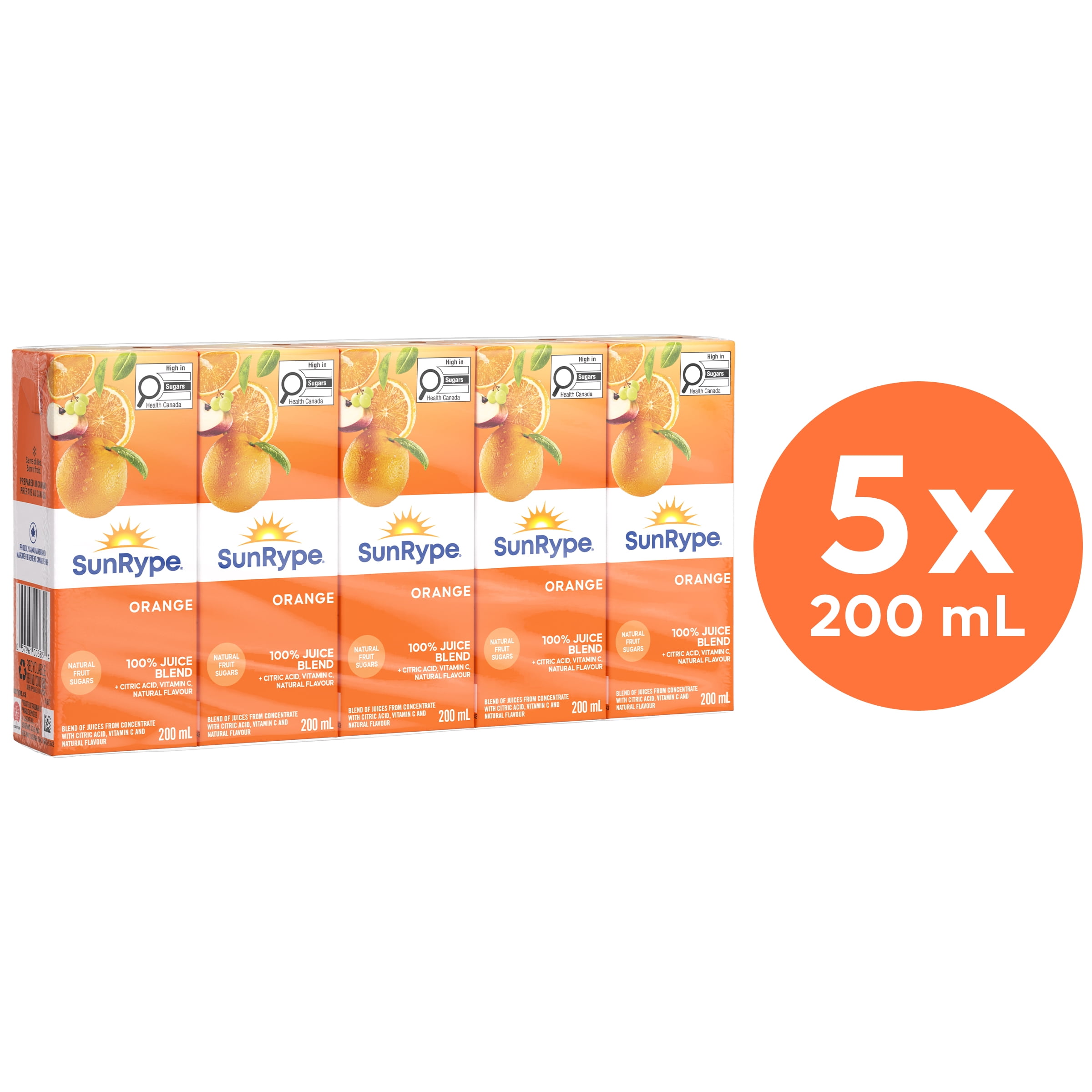 SunRype Orange Juice Boxes 5 x 200 ml