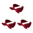 thumbnail image 4 of Baohd Style avec des Femmes Absorbant la Sueur Accessoires Légers et Durables Bandes de Cheveux Vin Rouge 3Set, 4 of 6