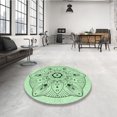 thumbnail image 4 of Ahgly Tapis Rond Lavable en Machine Intérieur Transitionnel Vert Menthe, 3 Pieds Rond, 4 of 7