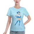 thumbnail image 1 of T-Shirt Basique à Manches Courtes pour Femmes Sailor Moon Mizuno Ami, 1 of 6