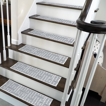 Hudson Design 9" X 28" Stair Tread Mats & Rugs - 70 % Cotton Anti-Slip Carpet Strips for Indoor Stairs-Easy to Install Stair Treads with Double Adhesive Tape-Safe, Extra-Grip