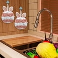 thumbnail image 4 of EGNMCR Rabbit Ear Crown Chenille Hand Towel Cute Hanging Hand Wipe Ball Hand Towel Thickened Absorbent Hangable Multifunctional Hand Towel hand washcloths, 4 of 5