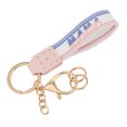 thumbnail image 2 of Short Fabric Embroidered Keychain for Mother's Day, Handmade Crochet Design with Leather Details, Measuring 15.5x3x1cm, Ideal as Key Accessory or Gift, 2 of 6