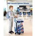 thumbnail image 4 of KFFKFF Ensemble de Bagages pour Enfants, 5 Pcs, Valise Rigide à Roulettes de 18 Po avec Sac à Dos et Oreiller en Forme de U, Ensemble de Bagages Cabine pour Enfants Type Camion, 4 of 9