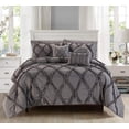 thumbnail image 2 of All Season 10-PIECE Bed in a Bag Infinity Collection Comforter Set Wrinkle Resistant Silky-Soft Includes Bed Sheet Set, Full/Queen, Gray, 2 of 5