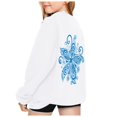 thumbnail image 4 of MEZZALL Sweat à Capuche à Manches Longues Imprimé Fleuri Mode Décontractée pour Filles, Blanc, 5-6 Ans, 4 of 7