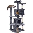 thumbnail image 1 of BestHome Multi-Level Cat Tree & Condo – Sturdy Climbing Tower with Sisal Scratching Posts & Interactive Toys, 54inch, Gray, 1 of 4